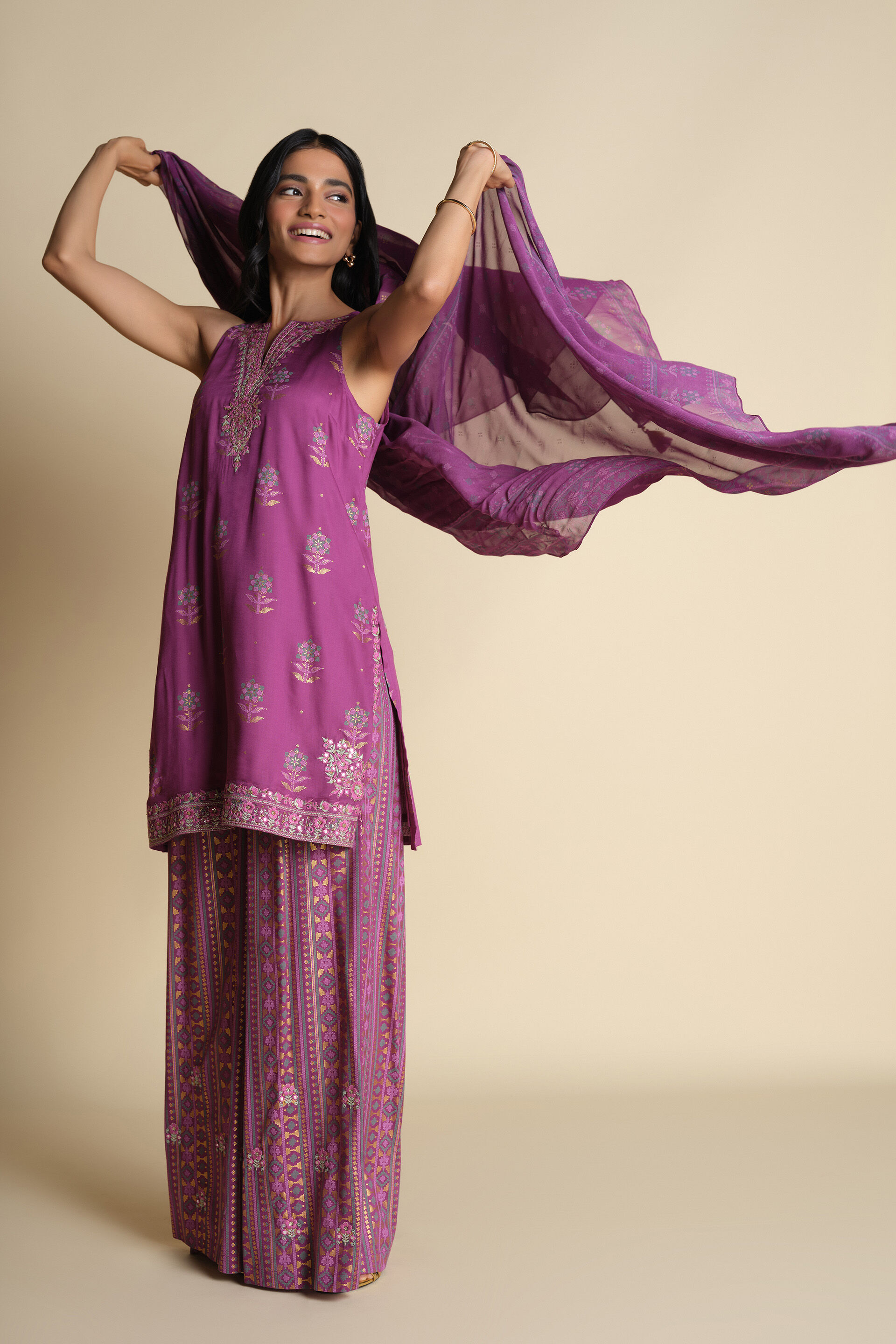 Kala Khatta Kurta Set, Purple, image 4